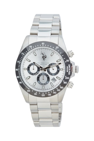 Roestvrijstalen Horloge - Tachymeter - Zilverkleurig en zwart
