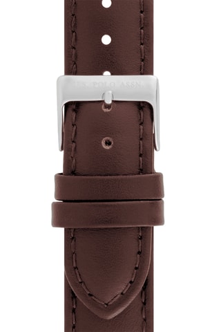 Leren Quartz Horloge - Bruin en Zilverkleurig