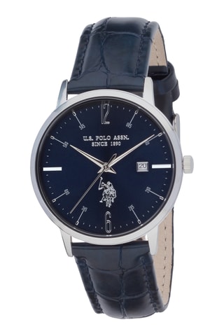 Leren Quartz Horloge - Blauw en Zilverkleurig