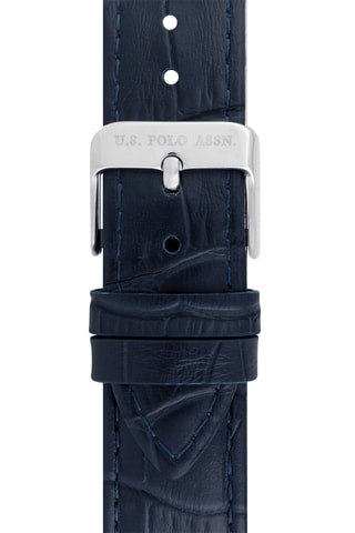 Leren Quartz Horloge - Blauw en Zilverkleurig