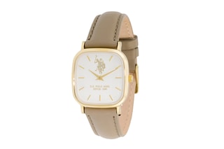 Leren Quartz Horloge met Clutch