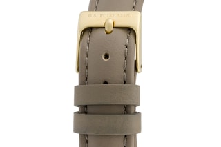 Leren Quartz Horloge met Clutch