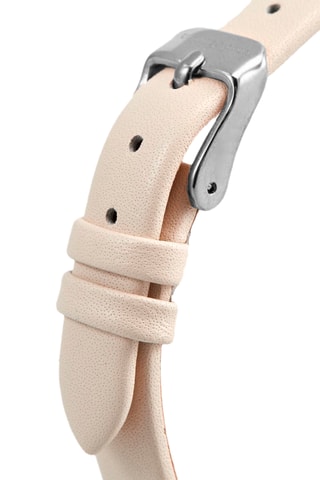 Leren Quartz Horloge - Beige en Zilverkleurig