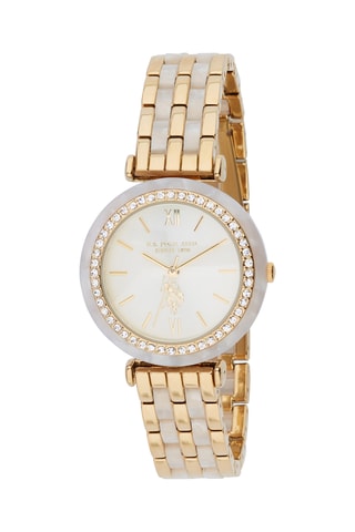 Verguld Messing Quartz Horloge - Goudkleurig