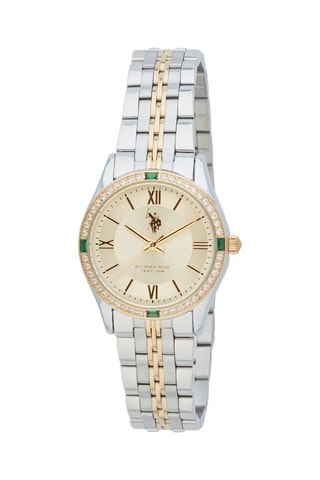 Verguld Messing Quartz Horloge - Zilverkleurig en Goudkleurig