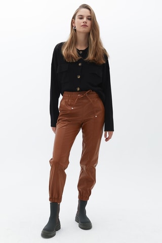 Joggingbroek Hoge Taille Steenrood