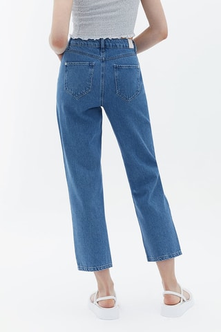 Jean droit 7/8 taille haute Bleu - réf litigieuse