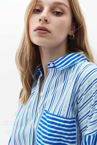 Blouse Kobaltblauw en Wit