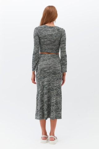 Midirok Hoge Taille Grijs en Groen