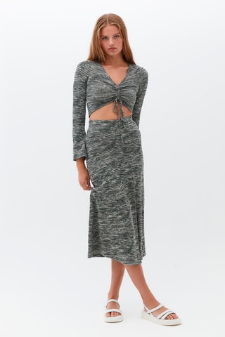 Midirok Hoge Taille Grijs en Groen