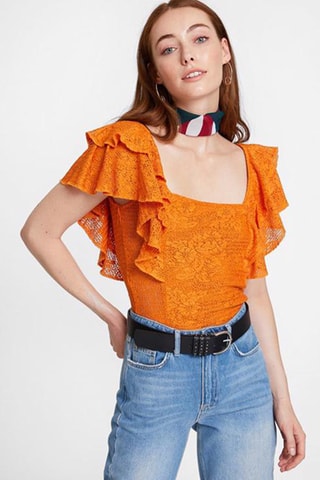 Kanten Top - Oranje