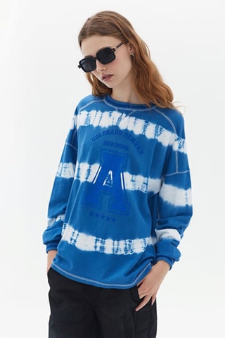 Sweater met Tie and Dye Effect - Blauw en Wit