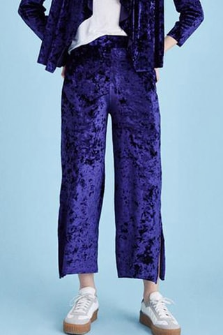 Velours 7/8 Broek - Blauw