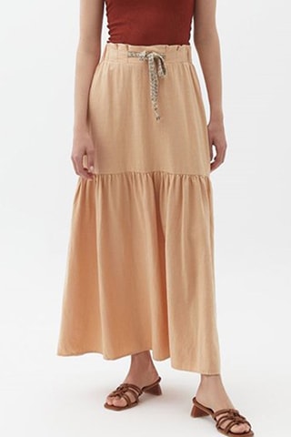 Lange Rok Hoge Taille - Camel