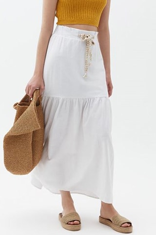 Lange Rok Hoge Taille - Wit