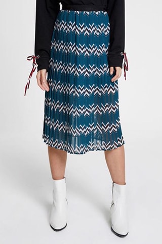 Plissérok met Hoge Taille- Blauw