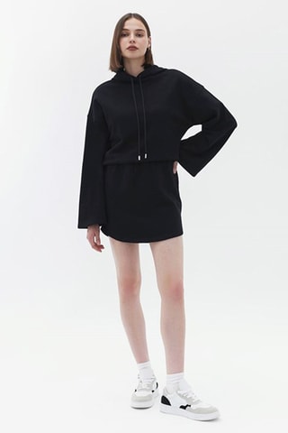 Sweaterjurk met Capuchon - Zwart