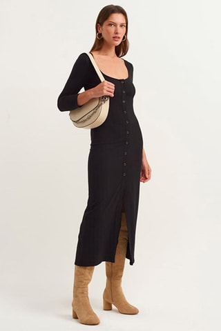 Blouse-jurk - Zwart