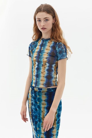 Crop top met Tye and Dye Effect - Blauw