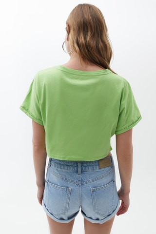 Cropped T-shirt - Limoengroen