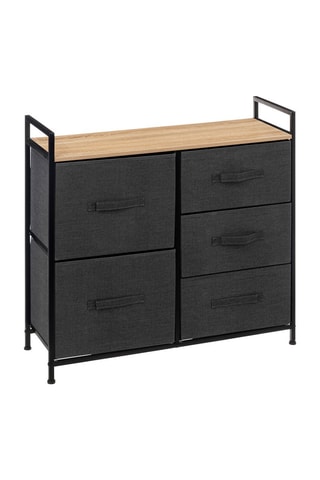 Meuble de rangement 5 tiroirs Tissa - Gris foncé - 83 x 77 x 29 cm