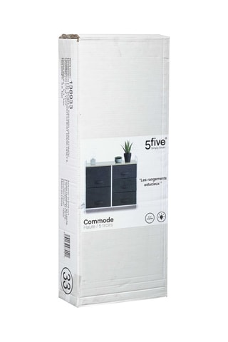 Meuble de rangement 5 tiroirs Tissa - Gris foncé - 83 x 77 x 29 cm