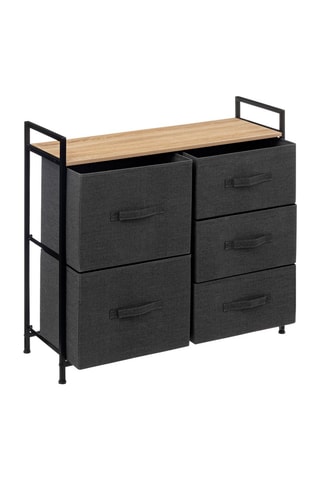 Meuble de rangement 5 tiroirs Tissa - Gris foncé - 83 x 77 x 29 cm