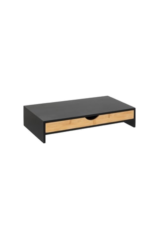 Support d'écran d'ordinateur Naturéo - 47 x 10 x 25 cm - Noir et naturel