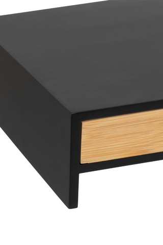 Support d'écran d'ordinateur Naturéo - 47 x 10 x 25 cm - Noir et naturel