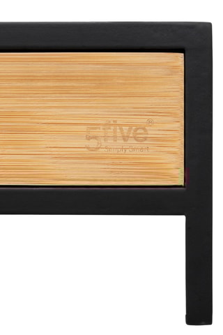 Support d'écran d'ordinateur Naturéo - 47 x 10 x 25 cm - Noir et naturel