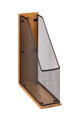 Range revues - 9 x 27 x 33 cm - Noir et naturel