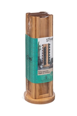 Porte capsules rotatif en bambou - Naturel