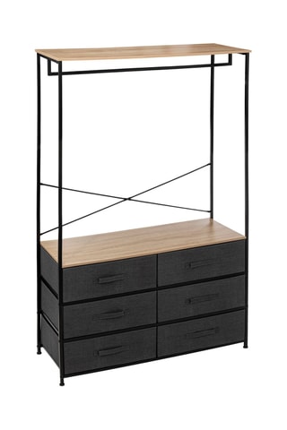 Penderie 6 tiroirs Tissa - Gris foncé - 100 x 167 x 40 cm