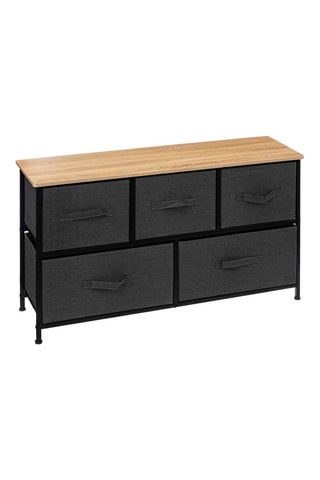 Commode 5 tiroirs Tissa - Gris foncé - 100 x 55 x 30 cm