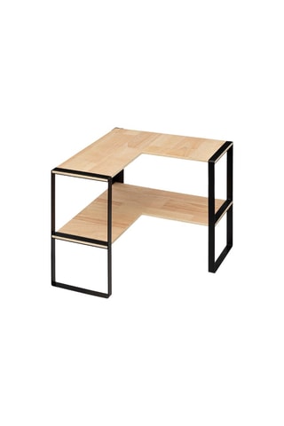 Etagère d'angle - 40 x 40 x 35 cm - Imitation bois et noir