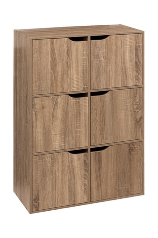 Etagère 6 portes - Beige - 67,5 x 100,5 x 32 cm