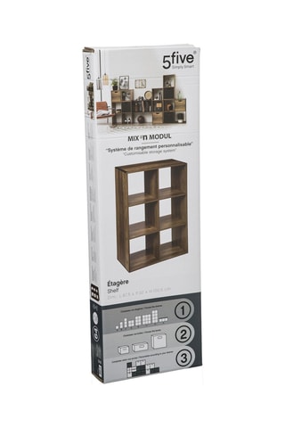 Etagère 6 niches - Marron - 67,6 x 100,5 x 32 cm