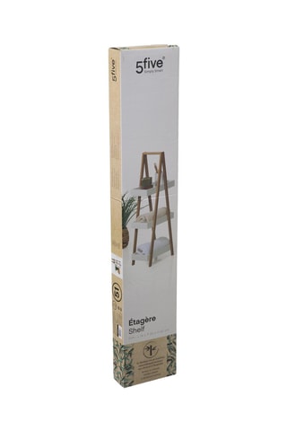 Etagère 3 niveaux - 30 x 18 x 82 cm - Marron et blanc