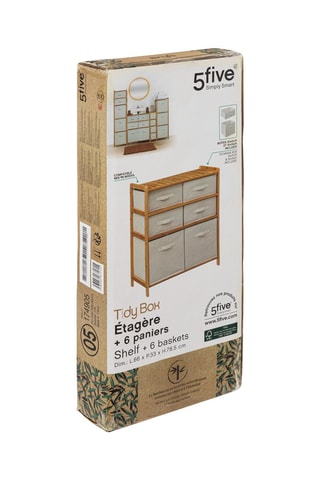 Etagère double 4 niveaux - 66 x 33 x 78,5 cm - Marron