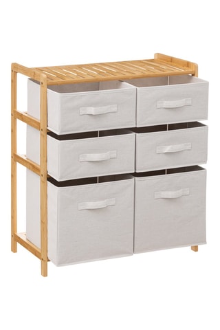 Etagère double 4 niveaux - 66 x 33 x 78,5 cm - Marron