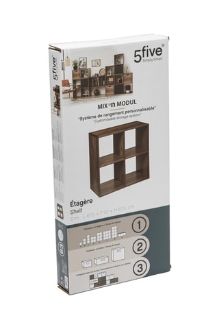 Etagère 4 niches - Marron - 67,6 x 67,6 x 32 cm