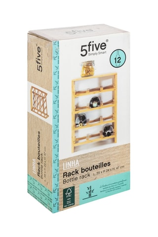 Rack à bouteilles 12 places en bambou - 35 x 24 x 47 cm - Naturel
