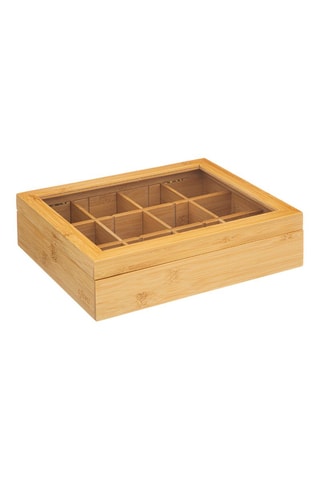 Boîte à thé en bambou - 23 x 28 x 7 cm - Naturel