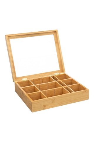 Boîte à thé en bambou - 23 x 28 x 7 cm - Naturel
