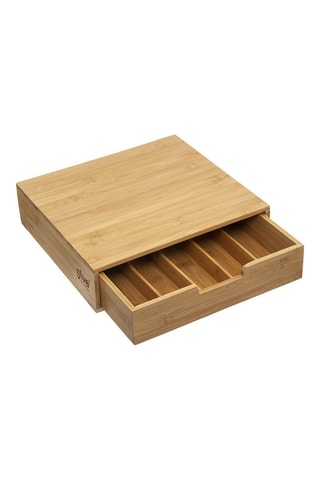Porte capsules en bambou - 34,5 x 30,5 x 8 cm - Naturel