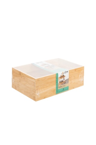 Organiseur 2 plateaux en bambou - 31,5 x 22,5 x 26 cm - Naturel