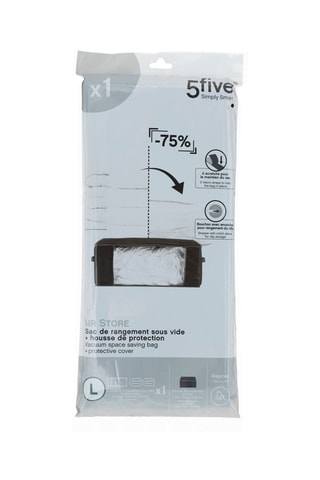 Sac de rangement sous vide et housse de protection - 60 x 45 x 25 cm - Noir