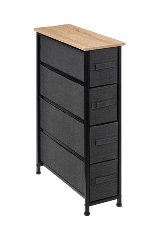 Meuble de rangement - 4 tiroirs - 20 x 48 x 77 cm - Gris