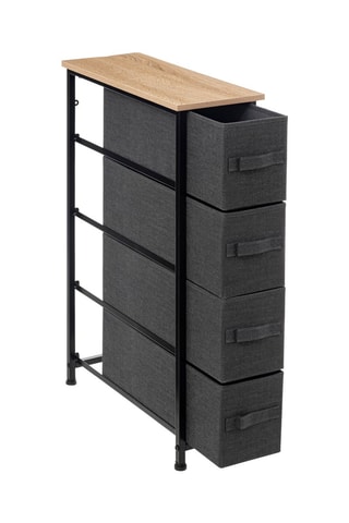 Meuble de rangement - 4 tiroirs - 20 x 48 x 77 cm - Gris