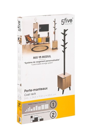 Porte manteaux - Imitation bois et noir